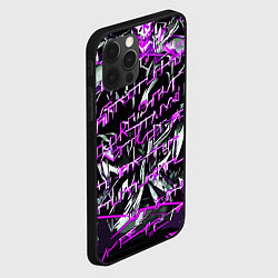 Чехол для iPhone 12 Pro Инопланетный текст фиолетовый, цвет: 3D-черный — фото 2