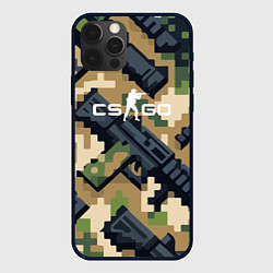 Чехол для iPhone 12 Pro Counter Strike - pixel military pattern, цвет: 3D-черный