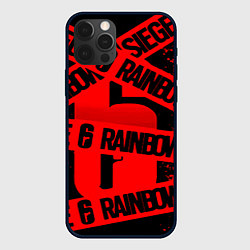 Чехол для iPhone 12 Pro Rainbox six краски, цвет: 3D-черный
