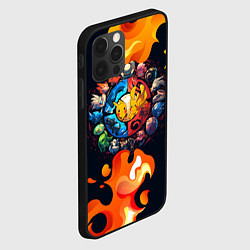 Чехол для iPhone 12 Pro Символы покемона, цвет: 3D-черный — фото 2