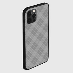 Чехол для iPhone 12 Pro Серый клетчатый шотландка, цвет: 3D-черный — фото 2