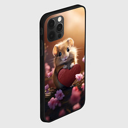 Чехол для iPhone 12 Pro Милый маленький хомячок с сердечком, цвет: 3D-черный — фото 2