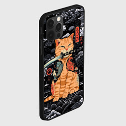 Чехол для iPhone 12 Pro Рыжий кот самурай с саблей, цвет: 3D-черный — фото 2