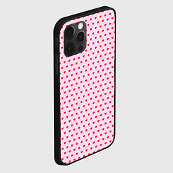 Чехол для iPhone 12 Pro Мелкие сердечки паттерн, цвет: 3D-черный — фото 2