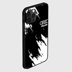 Чехол для iPhone 12 Pro Audi краски белые, цвет: 3D-черный — фото 2