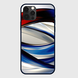 Чехол для iPhone 12 Pro Изогнутая абстракция, цвет: 3D-черный