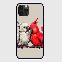 Чехол для iPhone 12 Pro Влюбленные попугаи 14 февраля, цвет: 3D-черный