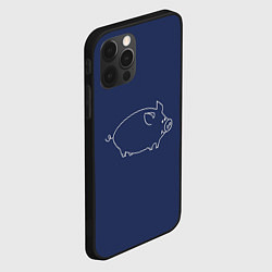 Чехол для iPhone 12 Pro Пига на фоне, цвет: 3D-черный — фото 2