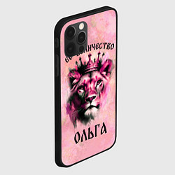 Чехол для iPhone 12 Pro Её величество Ольга - львица, цвет: 3D-черный — фото 2
