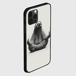 Чехол для iPhone 12 Pro Ленивиц в позе лотоса, цвет: 3D-черный — фото 2