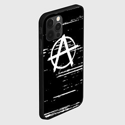 Чехол для iPhone 12 Pro Анархия текстура штрихи, цвет: 3D-черный — фото 2