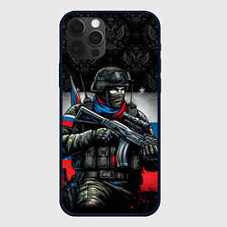Чехол для iPhone 12 Pro Русский солдат, цвет: 3D-черный