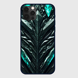 Чехол для iPhone 12 Pro Зелёная малахитовая броня, цвет: 3D-черный