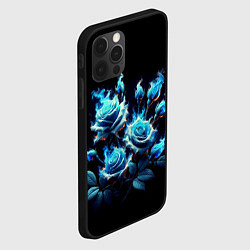 Чехол для iPhone 12 Pro Розы в голубом огне, цвет: 3D-черный — фото 2