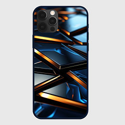 Чехол для iPhone 12 Pro Объемные блестящие плиты, цвет: 3D-черный