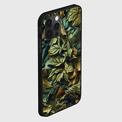 Чехол для iPhone 12 Pro Реалистичный камуфляж из листьев, цвет: 3D-черный — фото 2