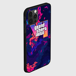 Чехол для iPhone 12 Pro GTA 6 logo яркий неоновый камуфляжный стиль, цвет: 3D-черный — фото 2