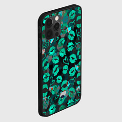 Чехол для iPhone 12 Pro Голубые поцелуи, цвет: 3D-черный — фото 2