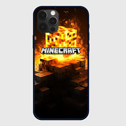 Чехол для iPhone 12 Pro Minecraft огненный куб, цвет: 3D-черный