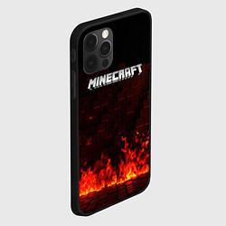 Чехол для iPhone 12 Pro Minecraft fire logo, цвет: 3D-черный — фото 2