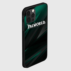 Чехол для iPhone 12 Pro Palworld лого на темном зеленом фоне, цвет: 3D-черный — фото 2