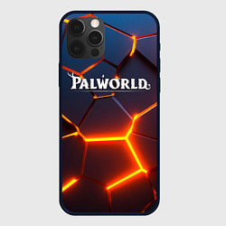 Чехол для iPhone 12 Pro Palworld logo разлом плит, цвет: 3D-черный