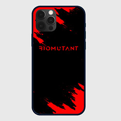 Чехол для iPhone 12 Pro Биомутант краски красные, цвет: 3D-черный