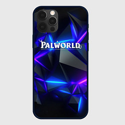 Чехол для iPhone 12 Pro Palworld логотип на ярких неоновых плитах, цвет: 3D-черный