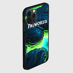 Чехол для iPhone 12 Pro Palworld логотип на ярких синих и зеленых неоновых, цвет: 3D-черный — фото 2
