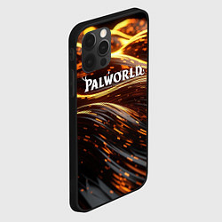 Чехол для iPhone 12 Pro Palworld логотип золотистый и черный фон, цвет: 3D-черный — фото 2