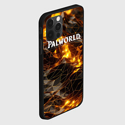 Чехол для iPhone 12 Pro Palworld логотип золотые абстрактные частицы на че, цвет: 3D-черный — фото 2