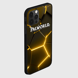 Чехол для iPhone 12 Pro Palworld логотип разлом желтых плит, цвет: 3D-черный — фото 2