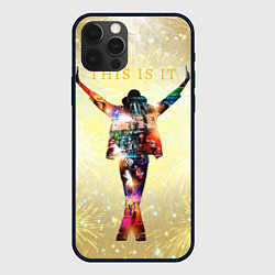 Чехол для iPhone 12 Pro Michael Jackson THIS IS IT - с салютами на золотом, цвет: 3D-черный