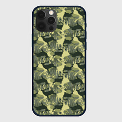 Чехол для iPhone 12 Pro Олени - камуфляж, цвет: 3D-черный