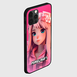 Чехол для iPhone 12 Pro Персонаж Minecraft девушка, цвет: 3D-черный — фото 2