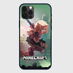Чехол для iPhone 12 Pro Персонаж Minecraft ниндзя в прыжке, цвет: 3D-черный