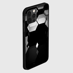 Чехол для iPhone 12 Pro Нано соты шестиугольник, цвет: 3D-черный — фото 2