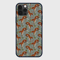 Чехол для iPhone 12 Pro Лисы и подснежники, цвет: 3D-черный