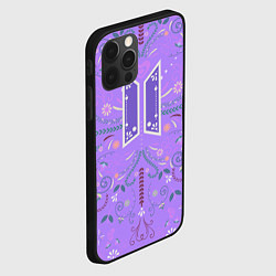 Чехол для iPhone 12 Pro BTS - ARMY Цветочный принт, цвет: 3D-черный — фото 2