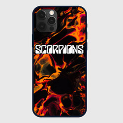 Чехол для iPhone 12 Pro Scorpions red lava, цвет: 3D-черный