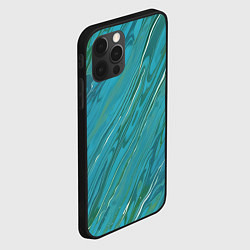 Чехол для iPhone 12 Pro Жидкая текстура оттенков морской волны, цвет: 3D-черный — фото 2