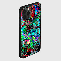 Чехол для iPhone 12 Pro Слоники в орнаменте, цвет: 3D-черный — фото 2