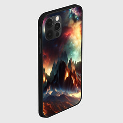 Чехол для iPhone 12 Pro Space landscape with mountains, цвет: 3D-черный — фото 2