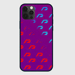 Чехол для iPhone 12 Pro НФС лого градиент текстура, цвет: 3D-черный