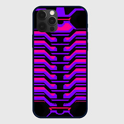 Чехол для iPhone 12 Pro Киберпанк броня фиолетовая v1, цвет: 3D-черный