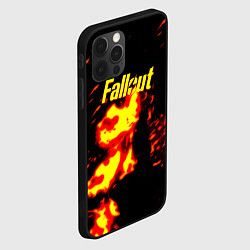 Чехол для iPhone 12 Pro Fallout огнненое лого, цвет: 3D-черный — фото 2