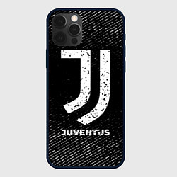 Чехол для iPhone 12 Pro Juventus с потертостями на темном фоне, цвет: 3D-черный