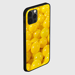 Чехол для iPhone 12 Pro Желтые шарики, цвет: 3D-черный — фото 2
