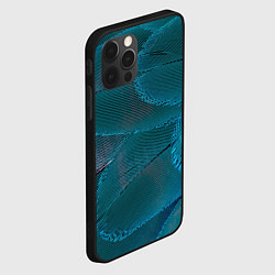 Чехол для iPhone 12 Pro Зеленые перья птицы, цвет: 3D-черный — фото 2