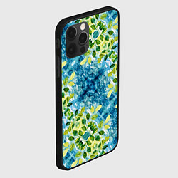 Чехол для iPhone 12 Pro Сине-зеленое акварельное настроение, цвет: 3D-черный — фото 2